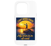 Can't Work Today My Arm is in A Cast Fly Fishing Humour Funny Coque pour iPhone 15 Pro