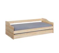 CANTARI - Lit Gigogne 90x200cm en Pin Massif Naturel -