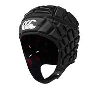 Canterbury Casque de Rugby Raze Unisexe | Casquette Scrum, Couverture complète, mentonnière à Bords Doux, Trous conçus pour faciliter la Ventilation, Rembourrage en Mousse, Noir/Rouge véritable,