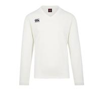 Canterbury Classic Long Sleeve Cricket Surchemise pour Homme, Rouge Vif/Blanc, M
