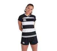 Canterbury Femme Maillot de Rugby Vapodri Evader à Rayures Horizontales | Technologie Vapodri | Coupe athlétique Professionnelle | Durable Maillot de Rugby Technique Black2 12