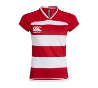 Canterbury Femme Maillot de Rugby Vapodri Evader à Rayures Horizontales | Technologie Vapodri | Coupe athlétique Professionnelle | Durable Maillot de Rugby Technique Flag Red 6
