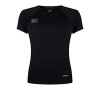 Canterbury Femme Superlight Short Sleeve T-Shirt, Noir/Gris Acier, 30 EU