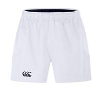 Canterbury Short de rugby Advantage 2.0 Homme – Taille élastiquée, logo CCC – Blanc M