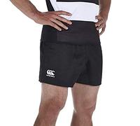 Canterbury Men's Professional Polyester Shorts | Rugby Short | Internal Drawstring & Pockets | Gym/Training Short, Black, XL