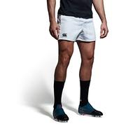 Canterbury Men's Professional Polyester Shorts | Rugby Short | Internal Drawstring & Pockets | Gym/Training Short, White, M