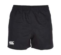 Canterbury Men's Professional Polyester Shorts | Rugby Short | Internal Drawstring & Pockets | Gym/Training Short, Black, S