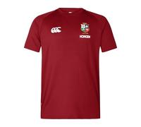 Canterbury Homme T-shirt British & Irish Lions Canterbury Everest | Rugby | Séchage rapide | Produit sous licence officielle British & Irish Lions T-shirt technique Red Dahlia L
