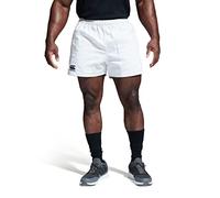 Canterbury Men's Professional Cotton Shorts | Rugby Short | Internal Drawstring & Pockets | Gym/Training Short, White, L