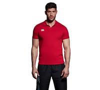 Canterbury Men's Waimak Cotton Polo Shirt | Rugby Shirt | Casual Top for Long Lasting Comfort, Flag Red, L