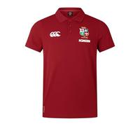 Canterbury Pique Polo Shirt | Cotton Blend | Official British & Irish Lions Licensed Product, Dahlia Rouge, S Homme