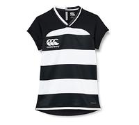 Canterbury Vapodri Evader à Rayures Maillot Rugby Femme Noir/Blanc FR : L (Taille Fabricant : 12)