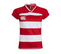 Canterbury Vapodri Evader à Rayures Maillot Rugby Femme Rouge Vif FR : XS (Taille Fabricant : 6)