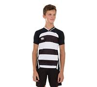 Canterbury Vapodri Evader à Rayures Maillot Rugby Garçon Noir/Blanc FR : M (Taille Fabricant : 10)