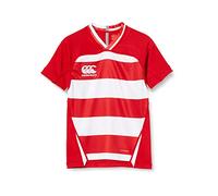 Canterbury Vapodri Evader à Rayures Maillot Rugby Garçon Rouge Vif FR : XS (Taille Fabricant : 6)