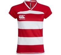 Canterbury Vapodri Hooped Evader Short-Sleeve Performance T-Shirt Rouge/Blanc 16 (XL) Female