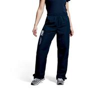 Canterbury Women's Open Hem Stadium Pants | Tracksuit/Lounge Pants | Jogging Bottoms | Durable | Full-Leg Size Zip Track Pants, Navy, 8