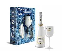Canti - Petillant D.O.C. ICE, Vin Demi-Sec, Coffret Cadeau avec Verres, Élaboré à Partir du Élaboré à Partir du Cépage Glera de Venise, Goût Croquant et Fruité, 1x750 ml (Lot de 6)