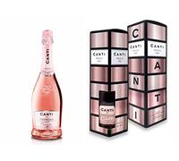 Canti - Prosecco D.O.C. Millesimato, Vin Petillant Extra Sec Rose, Coffret Cadeau Vin, Élaboré à Partir du Cépage Glera et Pinot Noir de Venise, Goût Frais et Doux, 1x750 ml