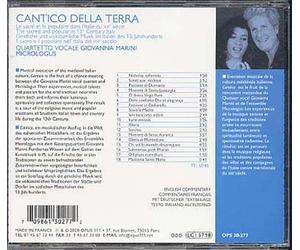 Cantico Della Terra Quartetto Giovanna Marini & Ens. Micrologus