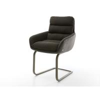 Cantilever Abelia-Flex avec accoudoirs tissu mixte noir pied cantilever plat aspect titane