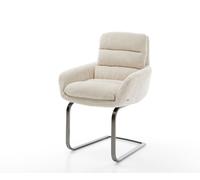 Chaise-à-Bascule Abelia-Flex mit Armlehnen Pied Cantilever Plat grafiete côtelé Beige