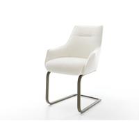 Cantilever Alja-Flex avec accoudoirs bou oux beige pied cantilever plat aspect titane resorts ensachés