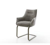 Cantilever Alja-Flex avec accoudoirs bou oux couleur boue pied cantilever plat aspect titane resorts ensachés