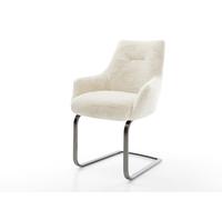 Cantilever Alja-Flex avec accoudoirs peluche crème-blanc pied cantilever plat grafiete resorts ensachés