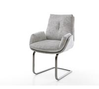 DeLife Chaise-à-Bascule Clea-Flex Pied Cantilever Plat grafiete Chenille Gris argenté