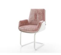 Cantilever Clea-Flex tissu mixte cuir de vache blanc-rose pied cantilever plat blanc