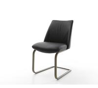 Cantilever Elso-Flex cuir de vache noir pied cantilever plat aspect titane ressorts ensachés