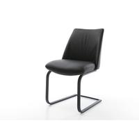 Cantilever Elso-Flex cuir de vache noir pied cantilever plat noir ressorts ensachés