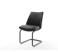 Cantilever Elso-Flex cuir de vache noir pied cantilever rond noir ressorts ensachés