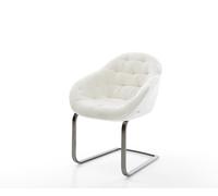 Cantilever Gaio-Flex bouclé doux beige pied cantilever plat grafiete