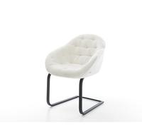 Cantilever Gaio-Flex bouclé doux beige pied cantilever plat noir