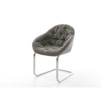 Cantilever Gaio-Flex bouclé doux couleur boue pied cantilever plat acier inoxydable