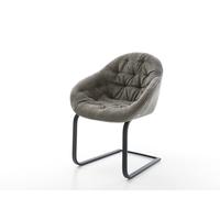 Cantilever Gaio-Flex bouclé doux couleur boue pied cantilever plat noir