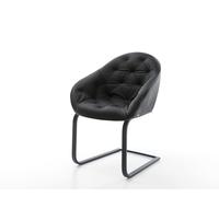 Cantilever Gaio-Flex cuir de vache noir pied cantilever plat noir