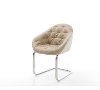 Cantilever Gaio-Flex microvelours beige vintage pied cantilever plat acier inoxydable brossé