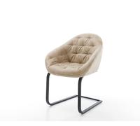 Cantilever Gaio-Flex microvelours beige vintage pied cantilever plat noir