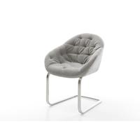 Cantilever Gaio-Flex tissu structuré doux gris pied cantilever plat acier inoxydable