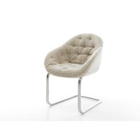 Cantilever Gaio-Flex tissu tissé doux beige pied cantilever plat acier inoxydable