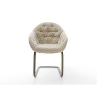 Cantilever Gaio-Flex tissu tissé doux beige pied cantilever plat aspect titane