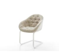 Cantilever Gaio-Flex tissu tissé doux beige pied cantilever plat blanc