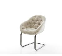 Cantilever Gaio-Flex tissu tissé doux beige pied cantilever plat grafiete