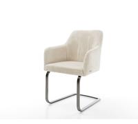 Cantilever Greg-Flex côtelé beige pied cantilever plat grafiete ressorts ensachés