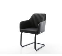 Cantilever Greg-Flex cuir de vache noir pied cantilever plat noir ressorts ensachés