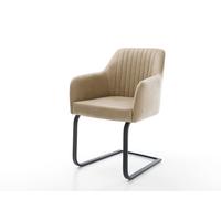 Cantilever Greg-Flex microvelours beige vintage pied cantilever plat noir ressorts ensachés