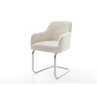 Cantilever Greg-Flex peluche crème-blanc pied cantilever plat acier inoxydable resorts ensachés